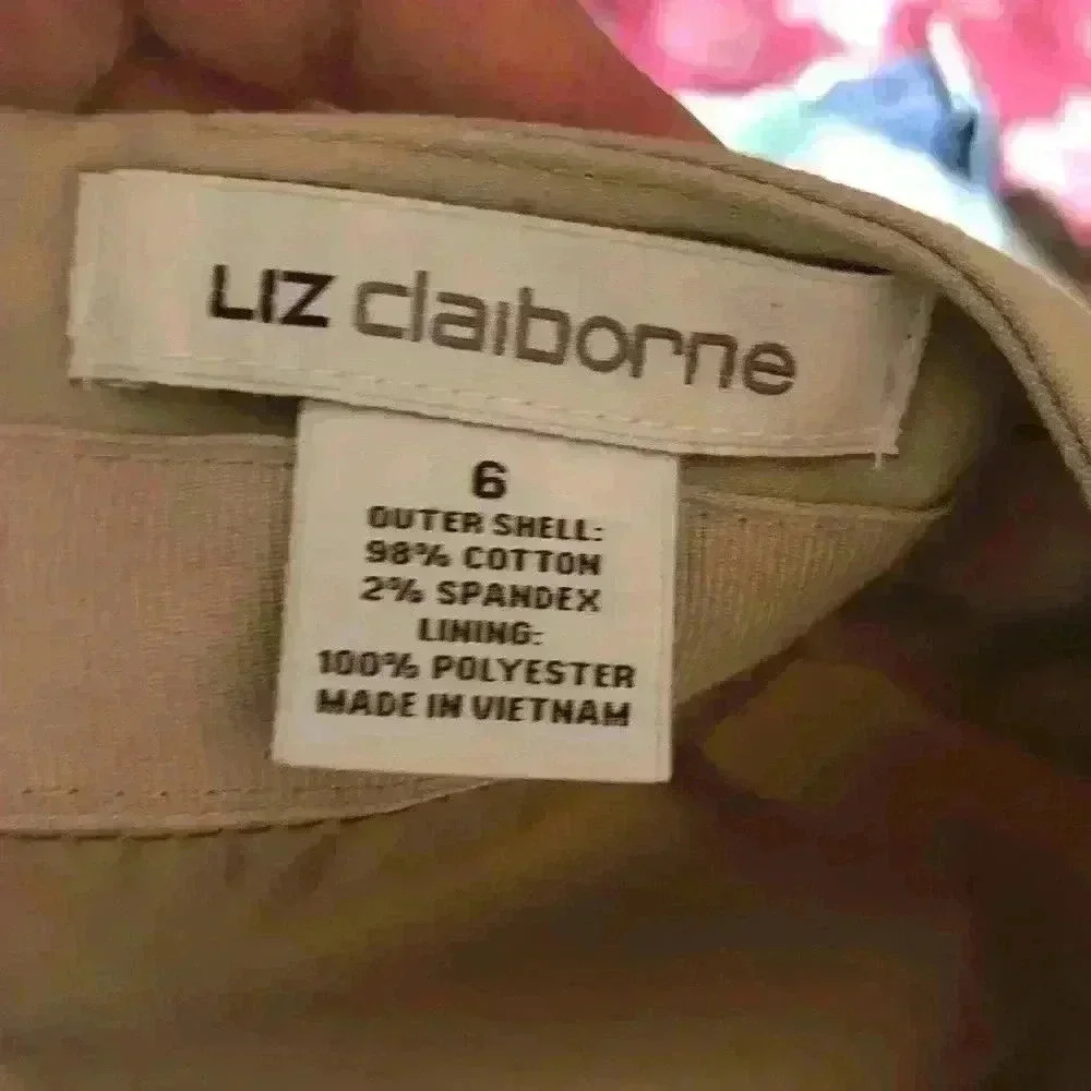 Liz Claiborne khaki  Stretch pencil mini skirt lined women size 6 - Picture 4 of 4